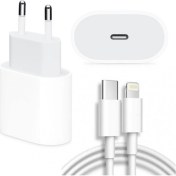 Resim Apple Iphone Uyumlu 11 - 11 Pro Max - 12 - 12 Pro Hızlı Şarj Aleti Seti 20W Adaptör USB C 1m Kablo 