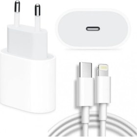 Resim Apple Iphone Uyumlu 11 - 11 Pro Max - 12 - 12 Pro Hızlı Şarj Aleti Seti 20W Adaptör USB C 1m Kablo 