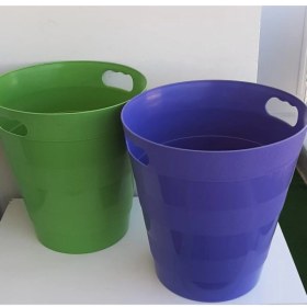 Resim Yeşil ve Mor Renkli 12,5 Lt Plastik Çöp Kovası, 2 Adet, Ev ve Ofis Kullanımı 