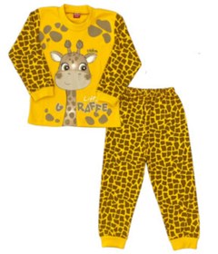 Resim Zürafa Baskılı Erkek Çocuk Pijama Takımı Kız Çocuk Pijama Takımı 