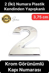 Resim Svein No 2 Kapı Numarası Kendinden Yapışkanlı Masa Dolap Plastik Ev Posta Kutusu Dış Mekan Daire 3,75 cm 