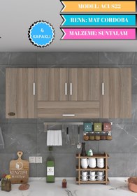 Resim Kenzlife Hazır Mutfak Acus22 Crd 060*150*22 Mutfak Banyo Dolabı Kapaklı Raflı 
