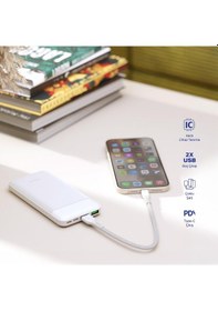 Resim Polosmart Pbs131 10000 Mah Powerbank Type-c Girişli Çift Usb Hızlı Şarj Cihazı Beyaz Beyaz 