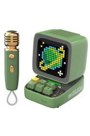Resim Divoom Ditoo-5M Karaoke Mikrofonlu Bluetooth Hoparlör Kablosuz Piksel Ekranlı Taşınabilir Ses Bombası, 