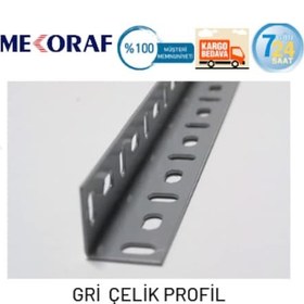 Resim Mekoraf 2 Metre 40 X 40 X 1.5 Mm Çelik Raf Profil Gri 