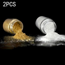 Resim 20ml Kaba Mika Sim Tozu 2 adet Altın ve Gümüş Metalik Parıltılı Pudra, Epoksi Reçine, Slime, Mumlar ve Ahşap Mobilya ile El İşi için Uygun, Toksik Olmayan ve Kolayca Dağılan 