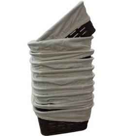 Resim Bora Plastik Hasır Desenli Ekmek Sepeti Köşeli No:1 Bezli 10 Adet Kahverengi 