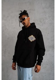 Resim Uslucan Alışveriş Erkek Kilim Desen Kapüşonlu - Siyah Siyah 