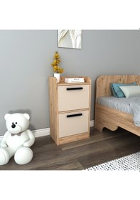 Resim Arnetti 2 Çekmeceli Luses Komodin Atlantik Çam Bej 