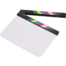 Resim Renkli Çizgili 30x24cm Akrilik Film Çekim Tahtası Dıy Yazı Alanı, Manyetik Tahta Çubuklu 