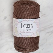 Resim Loren Polyester Soft Macrame Kahverengi El Örgü İpi - LM032 - 34438 