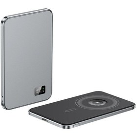 Resim Magsafe İçin 3'ü 1 Arada Güç Bankası, İnce Manyetik Kablosuz Powerbank İos Uyumlu 3 İn 1 Gray 10000mah Gri 