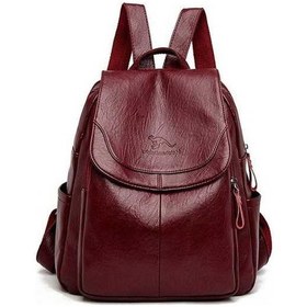 Resim Luckydog Yumuşak Yaprak Hafif Seyahat Sırt Çantası, Kentsel Gidiş Basit Bordo Sırt Çantası Bordo 
