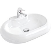 Resim Güral Oval Mobilya Üstü Lavabo - Beyaz 39,5X61,5 cm 