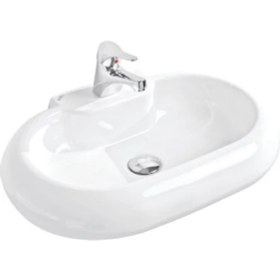 Resim Güral Oval Mobilya Üstü Lavabo - Beyaz 39,5X61,5 cm 