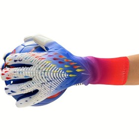 Resim Unisex Genç Futbol Kaleci Eldivenleri - Canlı Renk Blok Tasarımı, Nefes Alabilen Mesh ve Naylon Karışımı, Çekme Parmağı Tasarımı için Artan Kavrama ve Traction, Sadece El Yıkama, Futbol Aksesuarları, Şık Spor Ekipmanları, Dayanıklı Spor Eldivenleri 