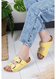 Resim Khayt Terry Anatomik Ortopedik Çift Tokalı Günlük Kadın Terlik 