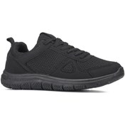 Resim Lutton Erkek Siyah Nefes Alan Rahat Kalıp Comfort Sneaker 