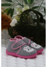 Resim Fort Sly 8333 Gri Anaokulu Kreş Ev Kız Çocuk Panduf Ayakkabı Gri 