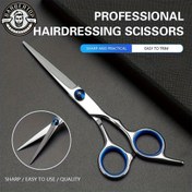 Resim Profesyonel saç makası, 6 inç paslanmaz çelik keskin bıçaklar, ergonomik rahat tutuş, tüm saç tipleri için uygun - pürüzsüz ve hızlı düzeltme için yüksek kaliteli seçim 