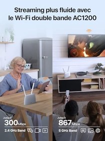 Resim Tenda 4G07 4G Router 4g Box, 4G+ LTE Çift Bant WiFi Modem (5GHz: 867 Mbps +2.4GHz: 300 Mbps) Herhangi bir Operatör için SIM Kartlı 4GMobil Yönlendirici, 64 Cihaza Kadar Bağlantı 