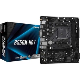 Resim ASROCK B550M-HDV AM4 DDR4 4733 MHZ(OC) 1XM2 MATX ANAKART 