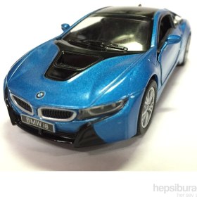 Resim Kinsmart Mavi Bmw İ8 1:36 Metal Çek Bırak Araba 