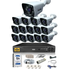 Resim IDS 15 Kameralı 5 Mp Lensli 1080P Full HD Kamera Seti - Gece Görüşlü - Su Geçirmez - Cepten İzle 