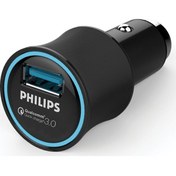 Resim Philips Dlp 2552q 18w Qc3.0 Usb Araç Içi Hızlı Şarj Adaptörü Siyah 
