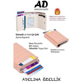 Resim Adelina Bags Adelina Pudra Timsah Desenli Mekanizmalı Otomatik Kızaklı Kartlık Pudra 
