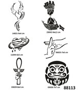 Resim Mistik Zaman 6 Adet Geçici Dövme Şablonu Spreysiz Sadece Stencil 