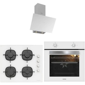 Resim Silverline BO6501W01 - CS5335W02 - 3481 Flam Beyaz Ankastre Set 