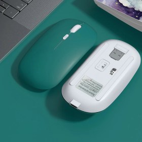 Resim Sneezy Apple Macbook Şarj Edilebilir Sessiz Mouse Bluetooth + 2.4Hz Wifi Kablosuz Mouse Fare 