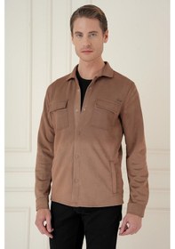 Resim Efor G 1578 Slim Fit Camel Klasik Gömlek Camel 