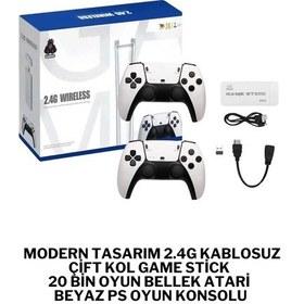 Resim Modern Tasarım 2.4g Kablosuz Çift Kol Game Stick 20.000 Oyun Bellekli Atari Ps Oyun Konsolu 