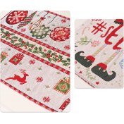 Resim Yaleker Noel Temalı Isı Dayanıklı Örgü Servis Altlığı 43x34cm - Noel Ağaçlı Desenli Yeniden Kullanılabilir Masa Koruyucu Çok Renkli 