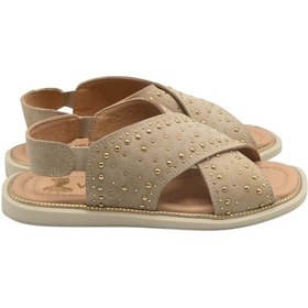 Resim Kadın Süet Deri Taş Espadril Sandalet 2512204y Taş 