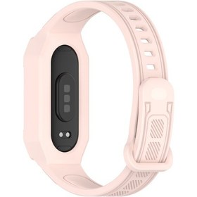 Resim Xiaomi Smart Band 9/8/mi Band 7/6/5 İçin Koruyucu Kılıfla Entegre Tpu Watch Band - Pembe 
