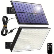 Resim Xuweiwei 1 Paket Beyaz Işık 2 Adet 400 Led Dış Mekan Güneş Duvar Lambası Hareket Sensörlü Aydınlatma Yüksek Parlaklık Kolay Kurulum 
