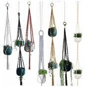 Resim 66lkr0017-sale Makrome Kolye Bitki Askısı El Yapımı Makrome Saksı Askısı Bitki Makrome Saksı Tutucu 