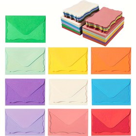 Resim 50 Mini Zarf ile Boş Kartlar, Aile, Arkadaşlar ve İş Arkadaşları için Uygun, Küçük Kendinden Yapışkanlı Zarf, Doğum Günleri, Teşekkür Notları, Partiler, Noel ve Yeni Yıl Kutlamaları için Mükemmel 