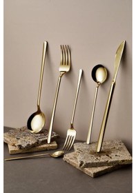 Resim Perotti Moreno 36 Parça Çatal Kaşık Bıçak Seti Gold 14568 Gold 