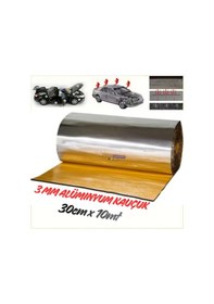 Resim Araç Oto Ses Isı Yalıtım Bandı 3mm X 30cmx10metre Alüminyum Folyolu Kauçuk Bant Izolasyon Malzemesi 