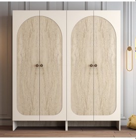 Resim Münih 4 Kapaklı 11 - Gardrop - Krem / Traverten Krem / Traverten 