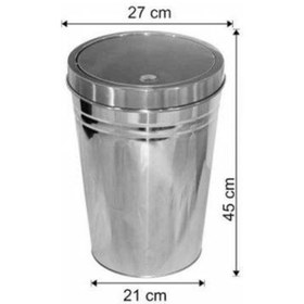 Resim Paslanmaz Çöp Kovası Dokunmatik Döner Kapaklı 20 Litre 