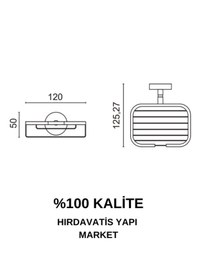 Resim Çelik Banyo Paslanmaz Pirinç Karaca Montajlı Tel Sabunluk Kare 
