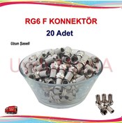 Resim Rg6 F Konnektör Uzun Şase - 20 Adet 