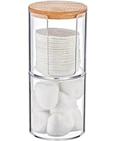 Resim Ahşap Kapaklı Modern Tasarımlı Çift Katlı Pamukluk Organizer, Ahşap Kapaklı Pamukluk Organizer: Modern Ve Şık Tasarımıyla Dikkat Çekin Siyah 