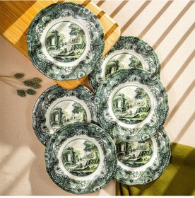 Resim Fecra Vintage Emerald 6 Parça Pasta Tabağı Seti Yeşil 