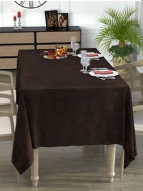 Resim Daily Series Kadife Dokulu Kahverengi Masa Örtüsü Kahverengi 